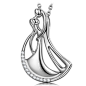 Amazon.com: ANGEL NINA Necklaces for Women 925 Sterling Silver wife girlfriend White Gold Plated Dance CZ necklace for her dancer anniversary valentines gifts for wife girlfriend lover birthday gifts for daughter: Jewelry