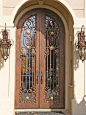 Wrought iron door.