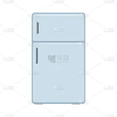 灰色的冰箱。孤立的矢量图