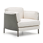 Shelley Armchair by Minotti —  | ECC : Distinguished by its elegant formal cubist shape, Shelley sports a linear geometry, enhanced by the presence of saddle hide and its accurate processing technique.  Its characteristic alluring saddle hide volume hosts