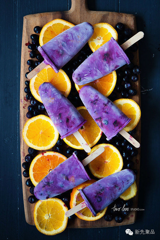 蓝莓橙子冰棍
