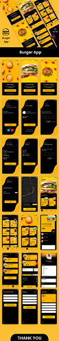 #APP模板#
汉堡美食外卖订餐实时地图定位支付 app ui源文件xd设计模板