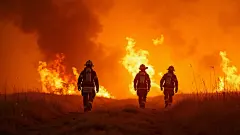 扑火素材火灾消防员救火灭火元素