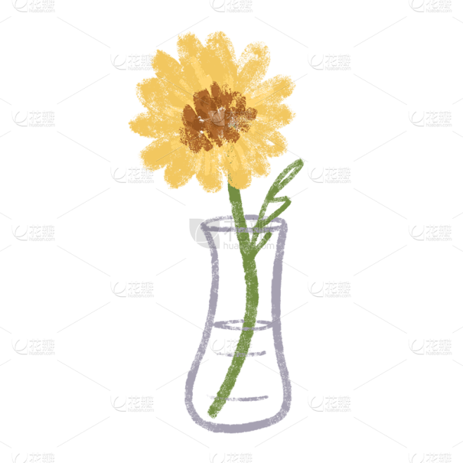 手绘-氛围花朵贴纸3-向日葵