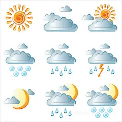 太阳日出天气变化矢量图标