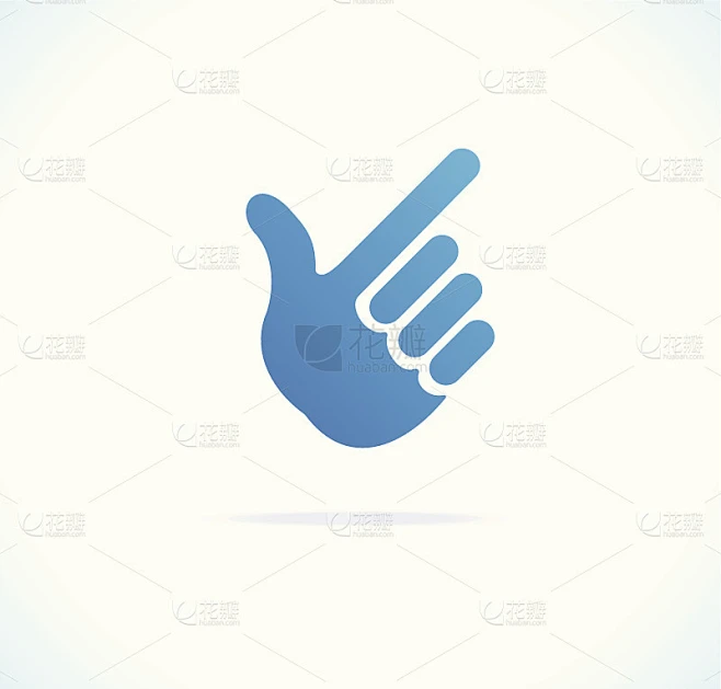 纸手光标，指向图标矢量素材-花瓣网