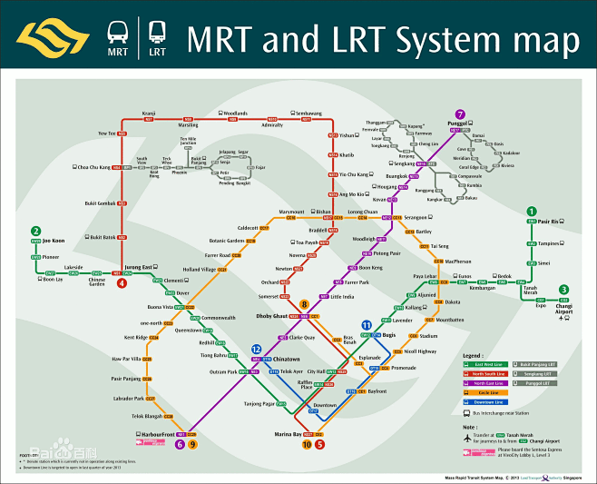 新加坡地铁及轻轨路线图