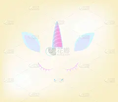 绘画插图,标志,矢量,图标,可爱的,独角兽,贺卡,清新,信函,环境