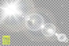 矢量透明阳光特殊镜头光晕光效果_5185550733
