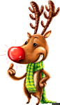 卡通驯鹿 可爱表情 圣诞装扮 手绘圣诞卡通动物模板免扣png