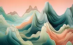 海边日出日落简约山壁纸古风山水