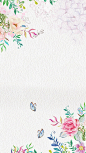 水彩粉色花卉手绘春天女装H5背景