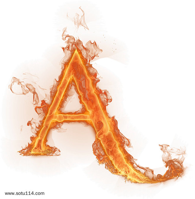 英文字母a火焰特效字