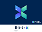 Fixel fix mobile phone mobile device x icon monogram letter mark branding logo