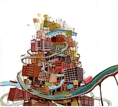 线条勾勒出来的悬挂城市-amy casey插画欣赏