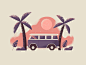 Vacation Vibes retrosupply van trees vibe vacation beach volkswagen illustration procreate