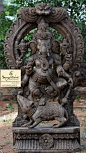 Sengottuvel wooden carvings Ganesh Dancing on Rat.