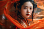 国潮美女 AI绘画 疯狂细节