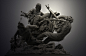 WALKING DEAD piece for Mcfarlane Toys, steve lord : I sculpted figures and base, did not sculpt bike or crossbow.