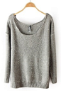 ++ Grey Long Sleeve Sequined Pullovers Sweater