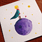 "Go and look again at the roses. You will understand now that yours is unique in all the world."  So excited to see The little Prince movie :D    Le petit prince Watercolor art by Bleps Dapo (@blepsc)