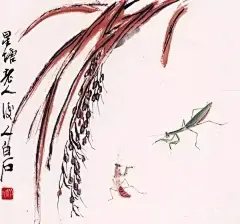 白石老人笔下的螳螂，“斗”趣十足！|齐白石|蚂蚱|石榴_网易订阅