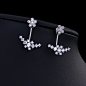 New Fashion 925 Sterling Sliver Needle Zircon Earrings Jackets For Women Leaf White Gold Color Earrings Jacket Elegant Jewelry on Aliexpress.com | Alibaba Group
