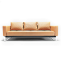 Convertible camel leather sofa: 