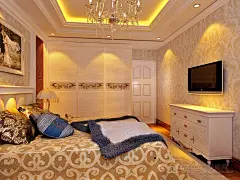 欧式风格卧室电视背景墙装修效果图,欧式风格卧室壁纸图片