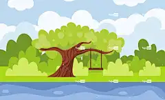 树 自然 森林 灌木丛 叶子 景观 湖 河 天空 云 幻想