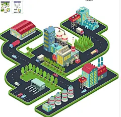 小清新景观插画风ai建筑效果图psd配景人物植物树鸟瞰PS后期素材-淘宝网