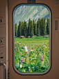 车窗外的风景列车即将驶向新疆的夏天