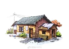 想起微博密码了
山野小屋过程图～
双十二的桌子和灯快回来了
马上就可以录视频了

钢笔淡彩手绘水彩手绘是一种信仰 ​​​​