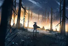 光感超强的场景设定，强烈的明暗冷暖对比