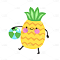 手绘-卡通风徽章贴纸-svg-菠萝2