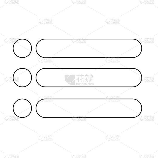 项目符号列表图标矢量插图