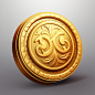 longtu2_Game_icon_a_gold_coin_retro_European_realistic_style