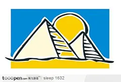 阳光照耀的金字塔插画