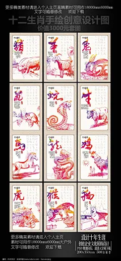 创意十二生肖海报组合