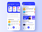 An Educational App blue clean icon design app ui