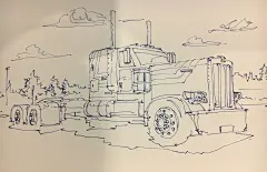 钢笔涂鸦，擎天柱