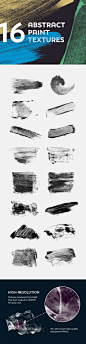 独特的自然水彩 抽象纹理 16 Abstract Paint Textures – 设计小咖