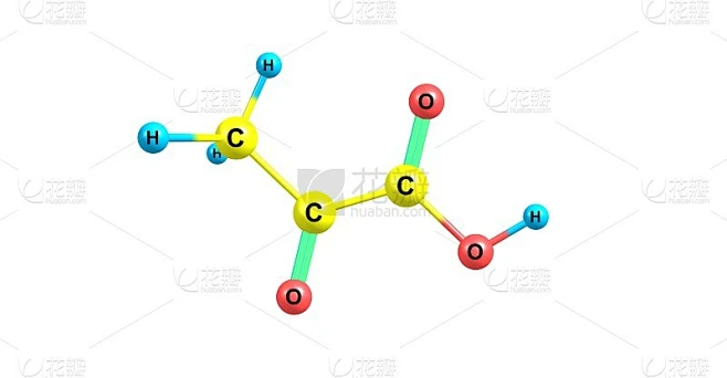 丙酮酸分子结构孤立于白色素材-花瓣网