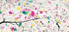 手绘现代简约欧式家居背景墙无框画装饰画 樱花 水墨 现代 船 花瓣 荷 远山 背景 设计图片 免费下载 页面网页 平面电商 创意素材