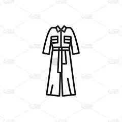 连衣裤颜色线图标。象形文字用于网页、手机应用、促销。