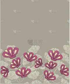 带有鲜花和纽扣的贺卡
