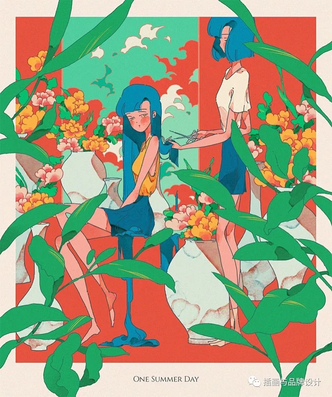 插画丨艺术感超强的复古风，对比色彩的碰撞真的绝了！ : 60万插画师共同关注→插画与品牌设计-花瓣网