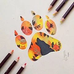 精致细腻的彩铅手绘插画，色彩艳丽超漂亮~
