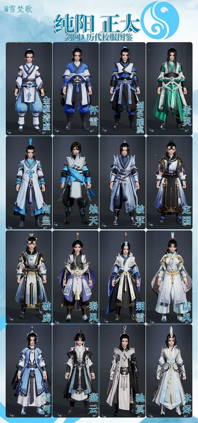剑网3门派校服图鉴——纯阳 - 小红书-花瓣网