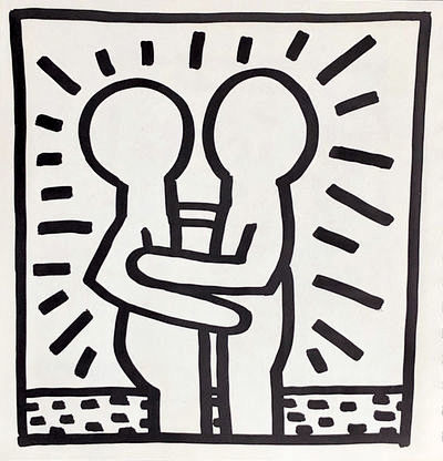 基思哈林keithharing基思哈林基思哈林无标题1982年最佳男朋友石版画